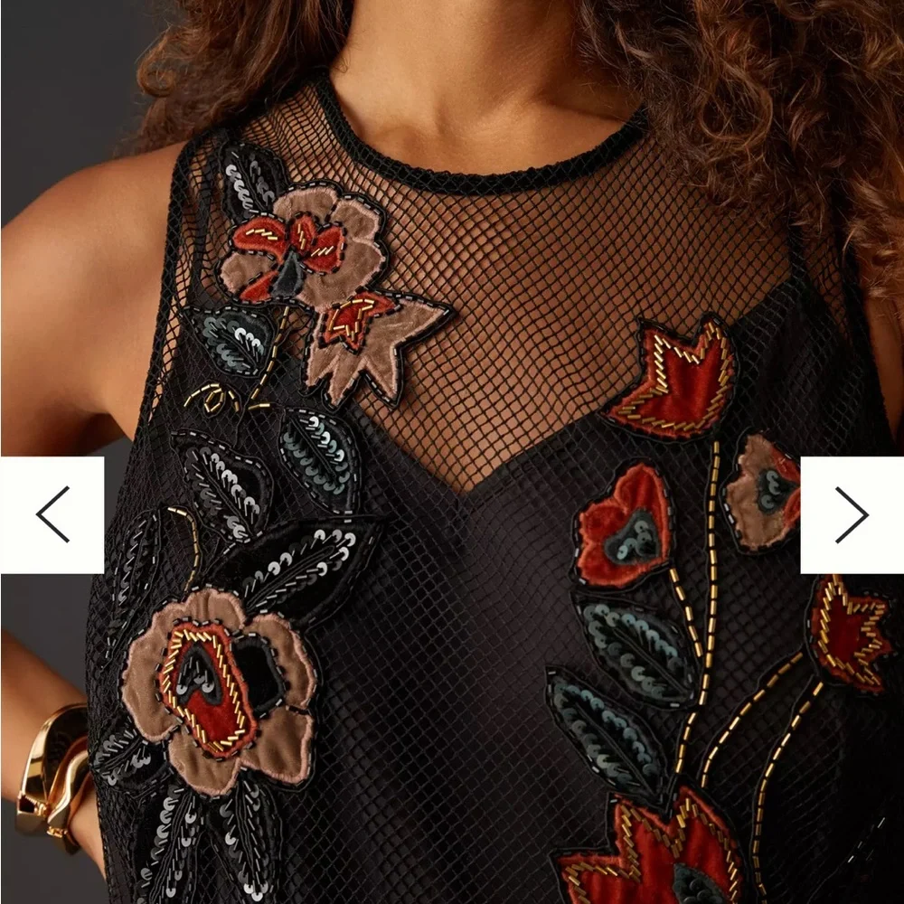 Anthropologie Not So Serious by Pallavi Mohan Midnight Garden Maxi Dress - Picture 7 of 14